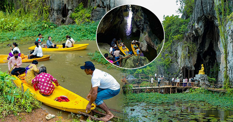  ទៅមកឡើងសឹកផ្លូវទើបដឹង! នៅកំពតយើងហ្នឹងមានជិះទូកកម្សាន្តក្នុងរូងភ្នំ ទេសភាពស្អាតខ្លាំងណាស់